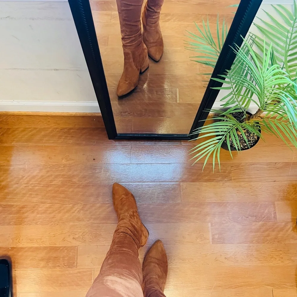 🚫SOLD🚫 Italian Suede Leather Over The Knee Boots - Picture 4 of 12